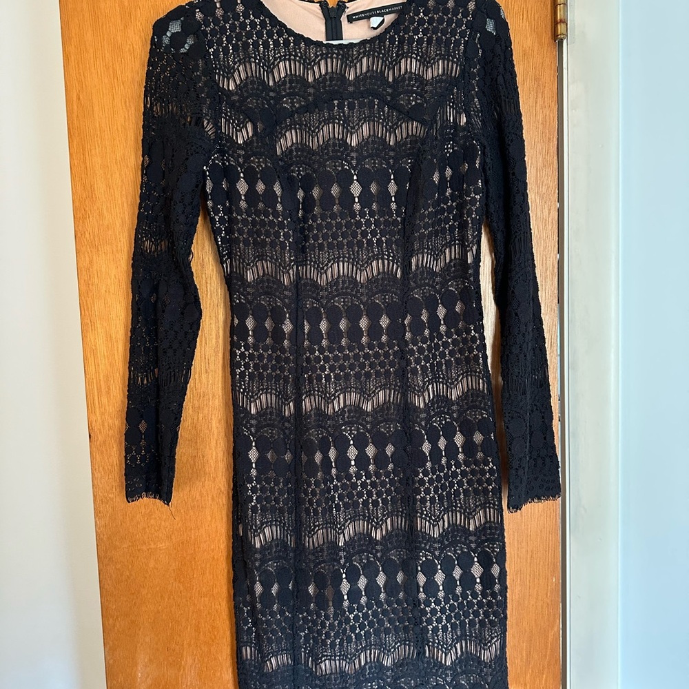 White House Black Market Black Lace Mini Dress